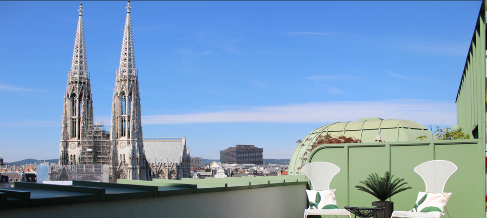 Terrasse mit Ausblick auf den Stephansom